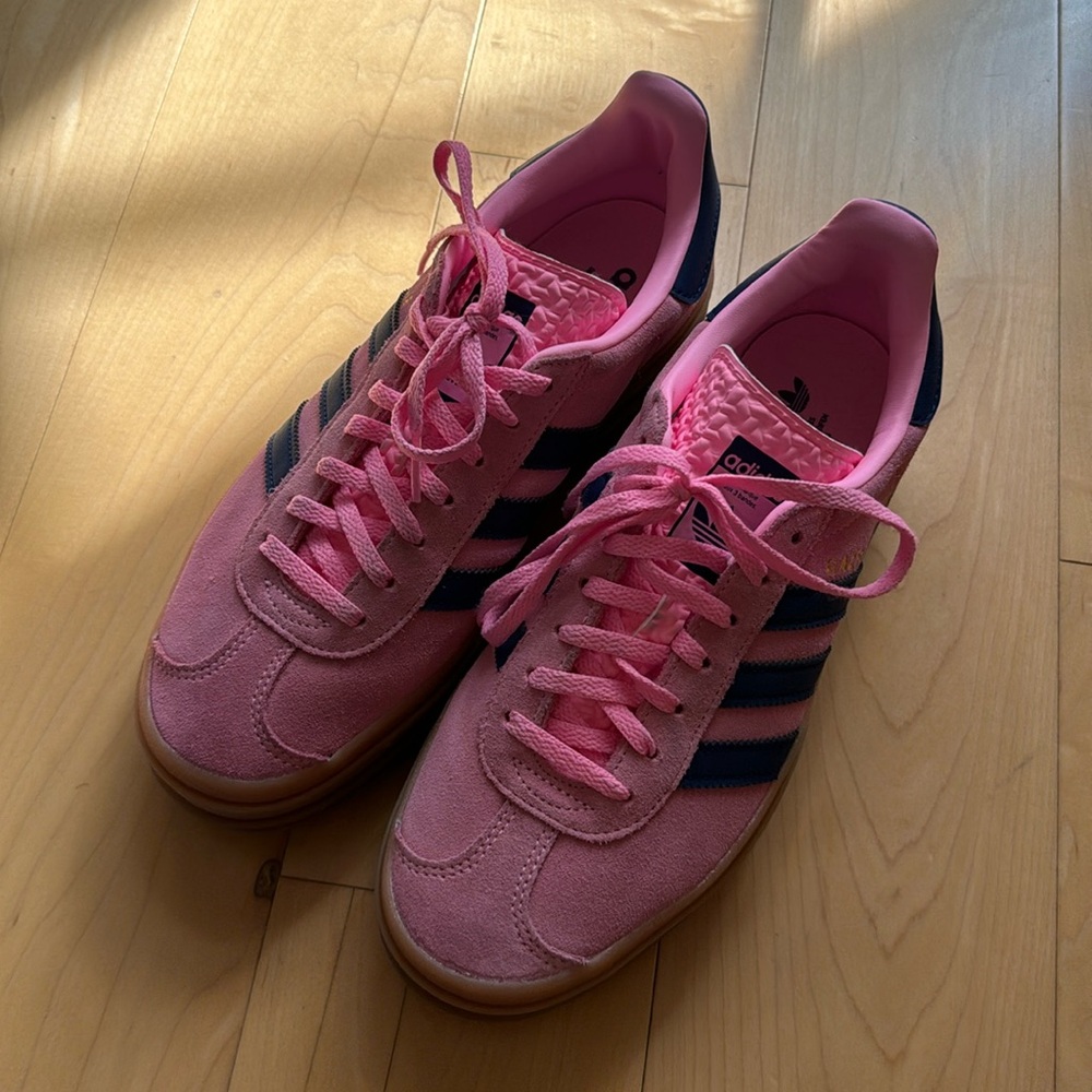Pink platform Gazelle sneakers!! Only worn a few times.